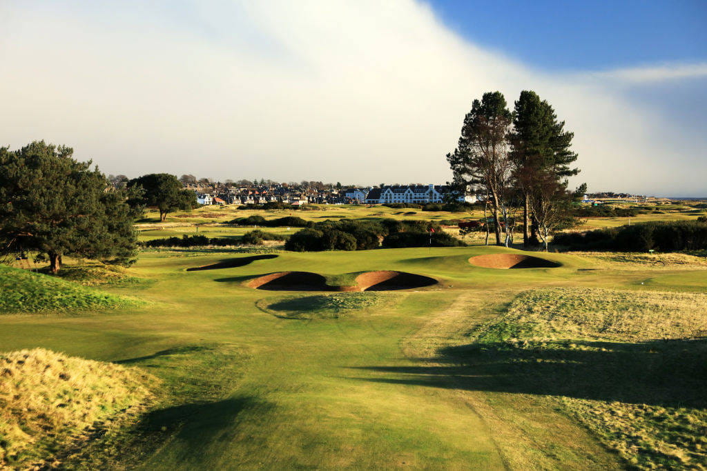 General views of the 13th hole at the Carnoustie Championship Course
